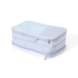 Francfranc Pop Stitch Quilt Compression Organizer Travel Pouch Compression Bag Storage Small Light Blue