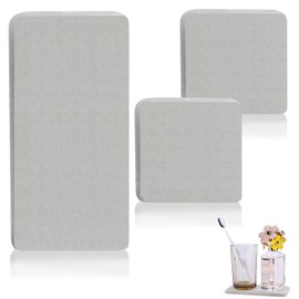 VIDSTW Pack of 3 Water-Absorbent Coasters Bathroom Quick-Drying Water Absorbent Stone for Sink 16 x 8 cm, 8 x 8 cm Water-Absorbent Stones Non-Slip for Sinks Bath Rims Shower Rooms