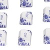 10PCS Key Caps Dye Sublimation Processblue and White Porcelain Style
