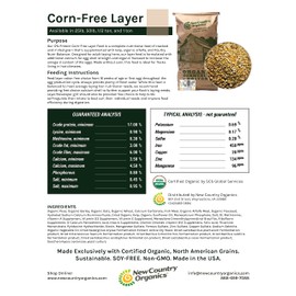 New Country Organics Soy-Free, Corn-Free, Layer Feed, 25 lbs