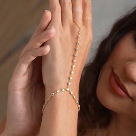 YANCHUN Hand Chain Bracelet Trendy Gifts Ring Bracelet Dainty Finger Ring Slave Bracelet Zircon Hand Jewelry for Women Summer Accessories