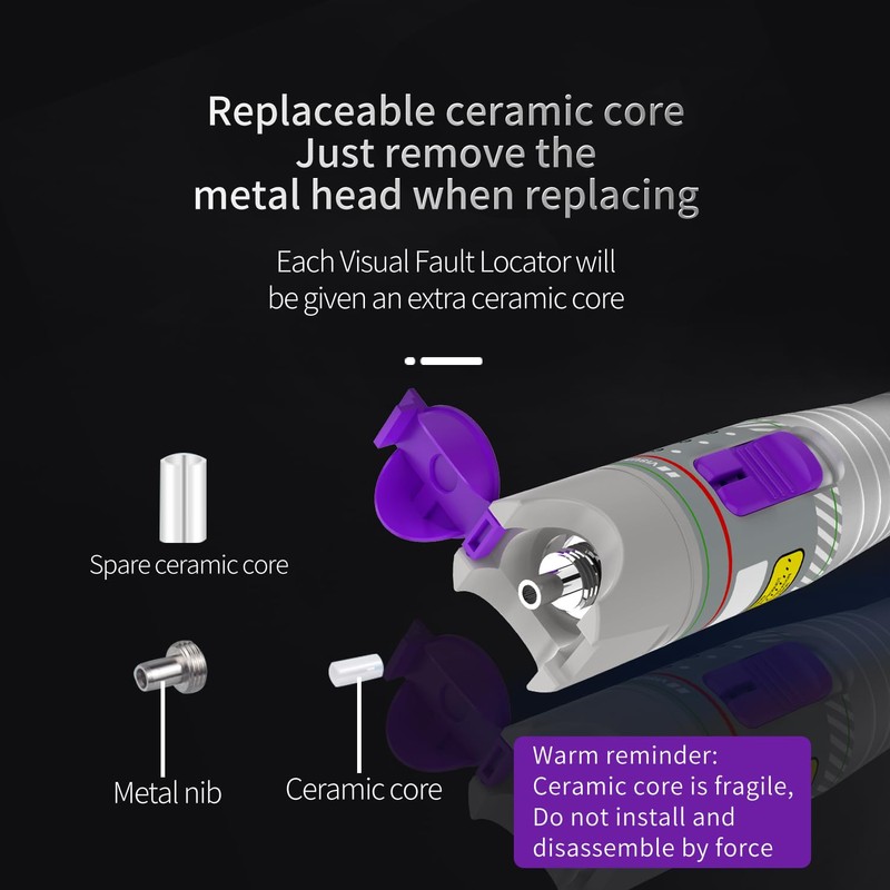 Purple 80KM Visual Fault Locator for Fiber Optic Cables, VFL