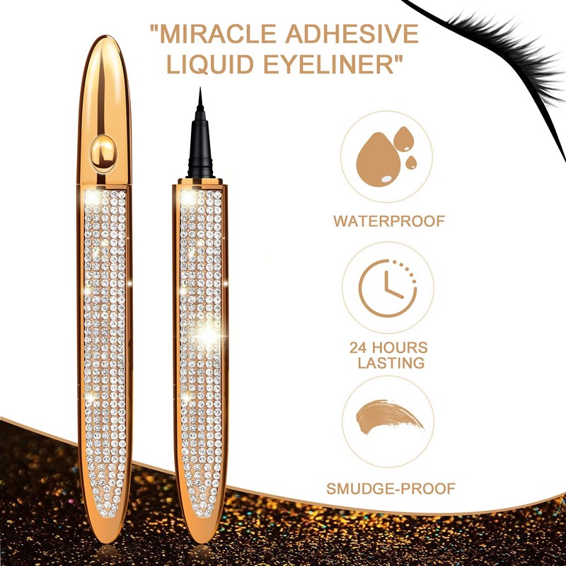 ICORIC Liquid Eyeliner Pen Waterproof, Magic Self-adhesive Long-Lasting Eyelash Glue