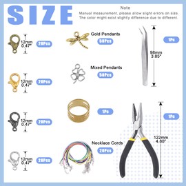 Glarks 2723Pcs Open Jump Rings and Lobster Clasps Kit Jewelry Making Supplies Jewelry Repair Tools Kit Jewelry Finding Kit with Jewelry Pliers and Waxed Necklace Cords for Jewelry Making