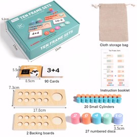 Montessori Toy Math, Numbers Learning Wooden Toy, Counting Educational Toy, Plug-In Game Motor Skills Toy Educational Maths Toy for Children from 3 4 5 6 Years, Gift for Boys Girls