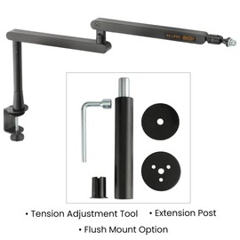 AURAY Low-Profile Broadcast Arm with 6" Riser – Supports Mics and Cameras up to 4.4 lbs, 360° Rotatable Adjustable Foldable Microphone Low Arm Desk Mount for Podcast/Streaming/Gaming/Radio Studio