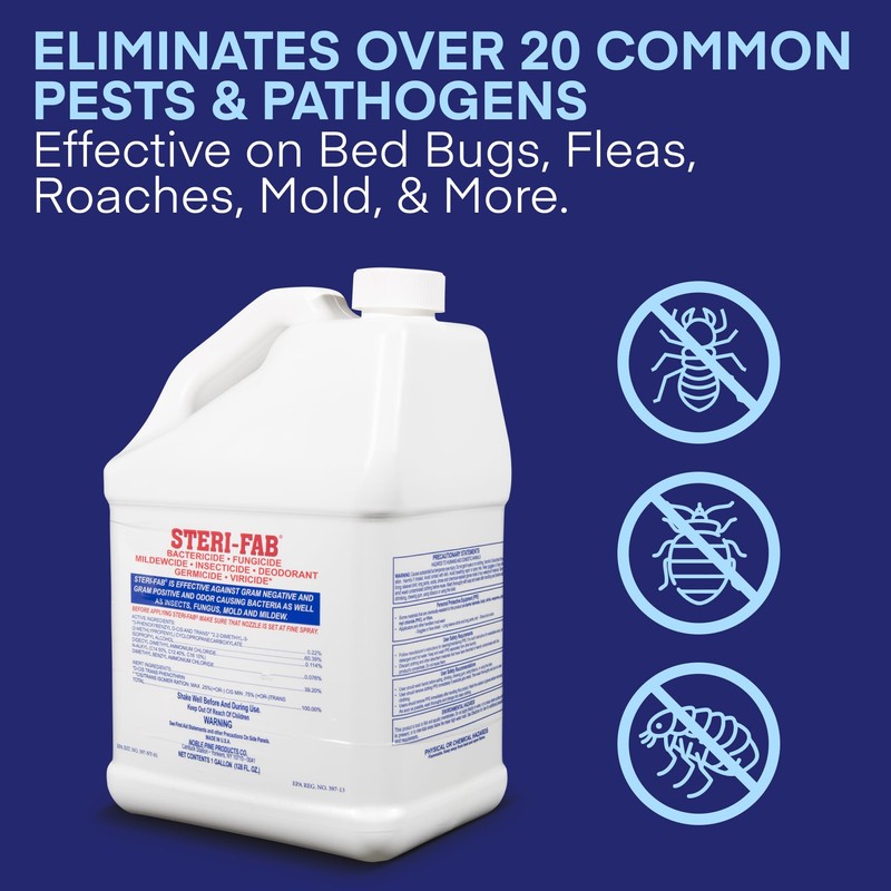 Steri-fab All-in-One Disinfectant & Insecticide Spray – Kills Bed Bugs,