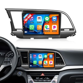 CAMECHO 4G+64G 8 Core Android 15 Car Stereo for Hyundai Elantra (AD) 2016-2018, 9" Touch Screen Car Radio with Carplay Android Auto Bluetooth,32EQ/FM/RDS,GPS,DSP,WiFi, 59 UI + Backup Camera