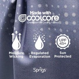 Sprigs Neck Sun Protection Hat Shade Attachment with SPF 45+ & Cooling Fabric | Neck Protector from Sun (Gray Swell)