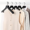 TOPIA HANGER Black Wooden Hangers, Rubber Wood Clothes Hangers with
