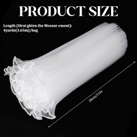 White 4 Yards Flower Wrapping Paper Bouquet Floral Packaging Paper Mesh Wrinkle Wrapping Paper for Valentine's Day Mother's Day Birthday Party, Gift Wrap Paper