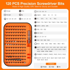 Precision Screwdriver Set, SOONAN 150 in 1 Electronics Tool Kit with 120 Bits Magnetic Screwdriver Set & 30-bit Tool Set Handy Repair Tool for Computer Phone Watch Camera Laptop, Orange