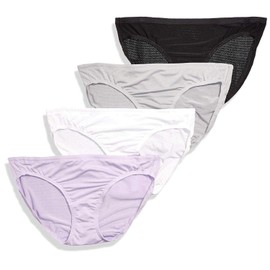 Fruit of the Loom Women's Underwear Breathable Panties (Regular & Plus Size), Bikini - Micro Mesh - 4 Pack, 7