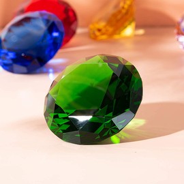 LONGWIN 80mm(3.1 inch) Crystal Diamond Paperweight Ornament Home Venue Decorations Solid Color Green