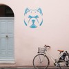 Transparent Decal Stickers Of American Bully Icon Dog Head (Azure