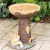 Cat Bird Bath Statue Durable Resin Bird Bath Bowl Exquisite