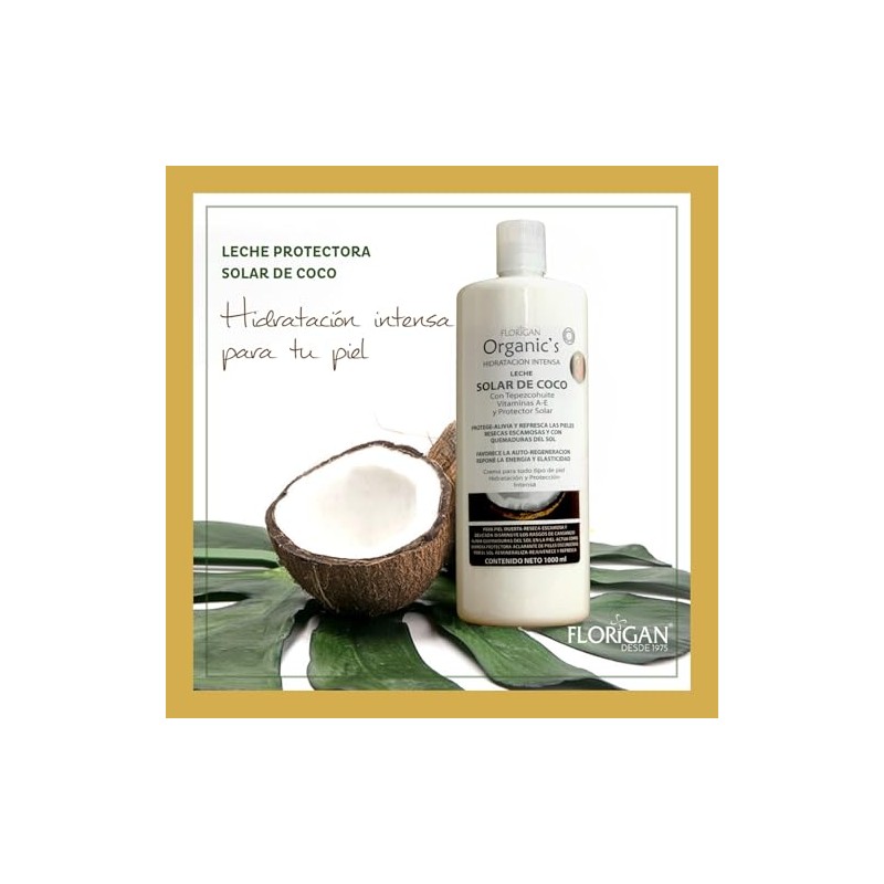 Hidratación Intensa Crema Corporal LECHE de COCO Solar con TEPEZCOHUITE,