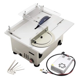 Huanyu Mini Table Saw Multifunctional Liftable Blade 6T with Miter Gauge 300W Power DIY Woodworking Handmade Tool 885 Motor Cutting wood/acrylic/ABS Board (Fits Group 1, Sliver)