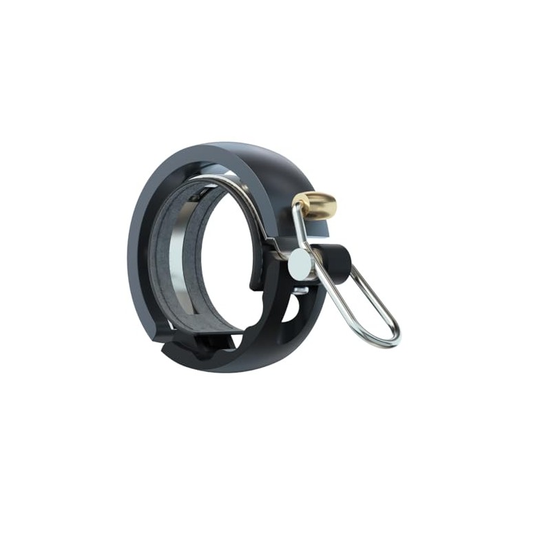 Knog Oi Luxe Bicycle Bell, Black/Grey, Diameter L, 23.8-31.8 mm
