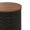 HOMCOM Nesting End Table Set of 2, Round Storage Ottoman