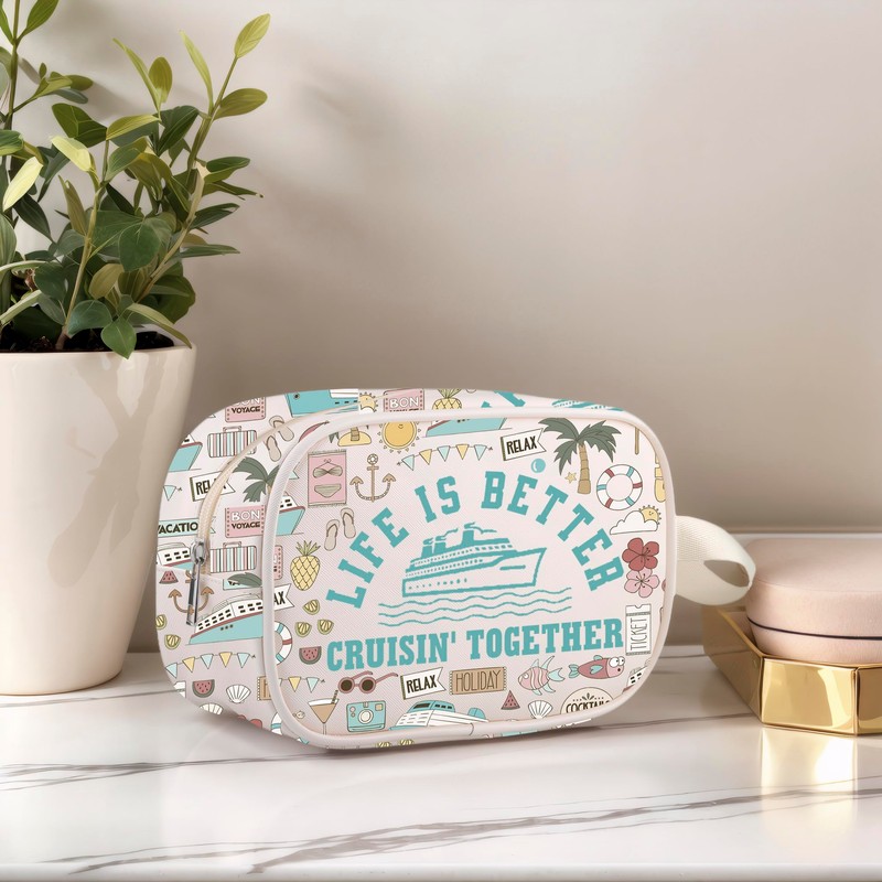 WCGXKO Life Is Better Crusin Together Clear Makeup Bag Cruise