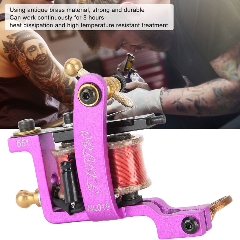 Space Aluminum 12 Wraps Coil Tattoo Machine Body Art Liner