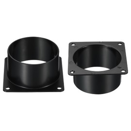YOKIVE 2 Pcs Duct Connector Flange, Plastic Square to Round Straight Exhaust Hose Flange Connect Air Duct, Great for Ventilation System (Black, 3-Inch)