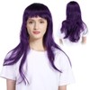 Peluca Morada, Peluca Voluminosa de pelo Largo Moda Recto Mezcla