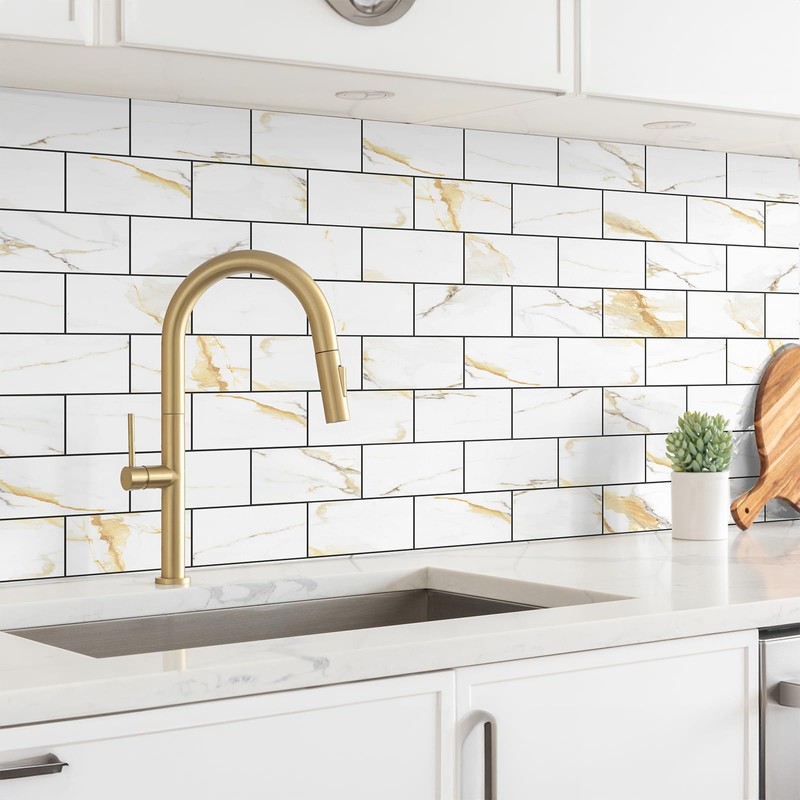 StyloVue 100 Pieces Peel and Stick Backsplash for Kitchen, 3"