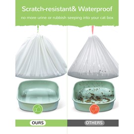 Litter Box Liners, 28 Count Giant Jumbo Cat Litter Pan liners, Drawstring Litter Liner Bags For Litter Box Pan, Extra Large Thick Kitty Litter Liner XXL, Eco Friendly Pet Supplies (45" x 19")