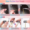 Professional Pink Hair Tinsel Kit, Fairy Hair Tinsel Extensions