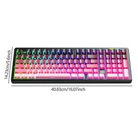 Lingbao K98 Mechanical Keyboard, Rechargeable Wireless Keyboard with RGB Side Light, Gaming Keyboard for Office & Home:_Blackberry Pink_Red Rabbit Axis Pro [10000mAh]