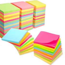 Zenmmy Sticky Notes Bulk 3x3 Inches, Self-Stick 48 Pads Bulk, 8 Bright Colors, Colorful Self-Adhesive Notes Pads for Home, School, Office, Notebook, 75 Sheets/Pad