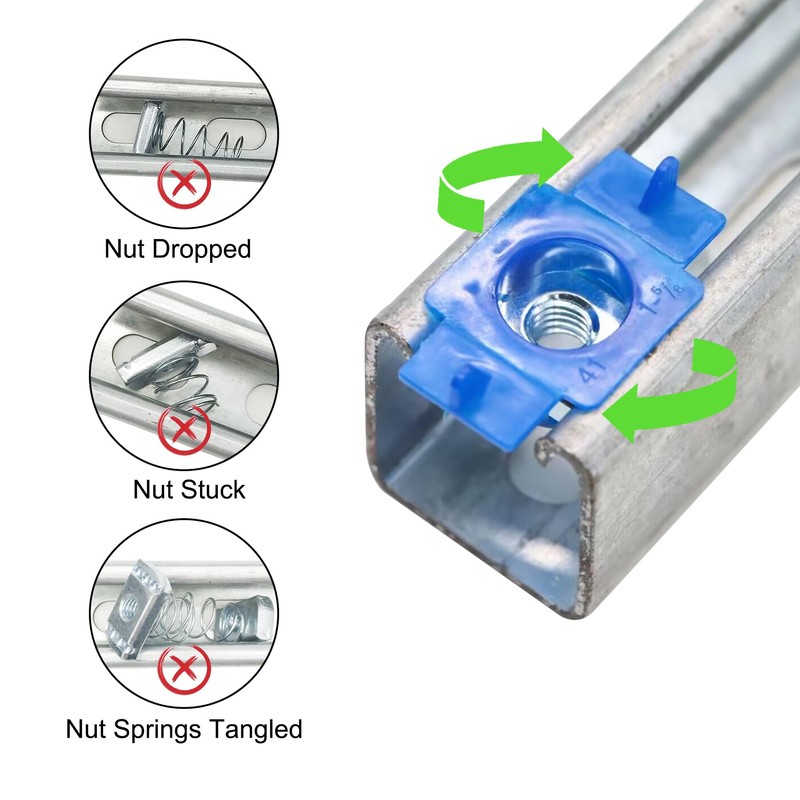 Abeicy Strut Channel Nuts with Twist Tab, 1/4"-20 Thread Nut