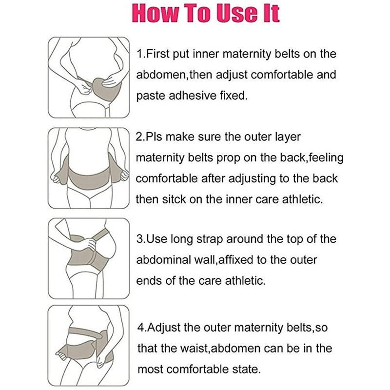 Maternity Support Belt Pregnancy Back Support Belly Band Girdle Black,L