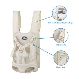 Wakytu Dog Front Carrier Backpacks for Small Dogs, Legs Out Pet Carrier Sling Backpack with Adjustable Padded Ventilated Shoulder Straps, Easy-Fit for Traveling Hiking Camping