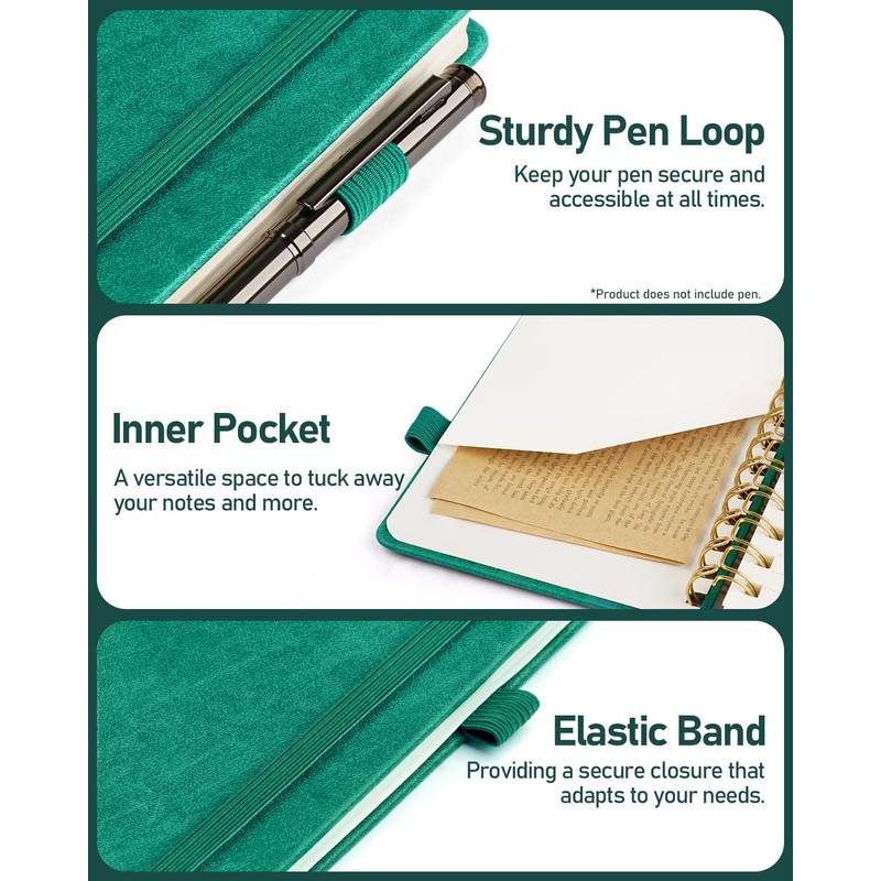 WEMATE Spiral Password Book with Alphabetical Tabs, Small Password Keeper