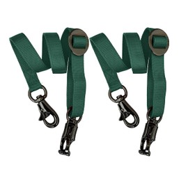 Majestic Ally Pack of 2, Double Thick Trailer Tie for Horse Haulage, Cross tie with Adjustable Buckle, Panic Snap and Bull Snap – 1 Inch by 36 Inch (Hunter Green)