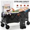 Overmont 45'' Collapsible Foldable Extended Wagon Cart - 300L Heavy