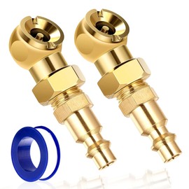2PCS Closed Ball Air Chucks, 1/4" NPT Portable Flow Tire Chuck with Standard Quick Plug, Tire Inflator Gauge Nozzle for Air Compressor Accessories