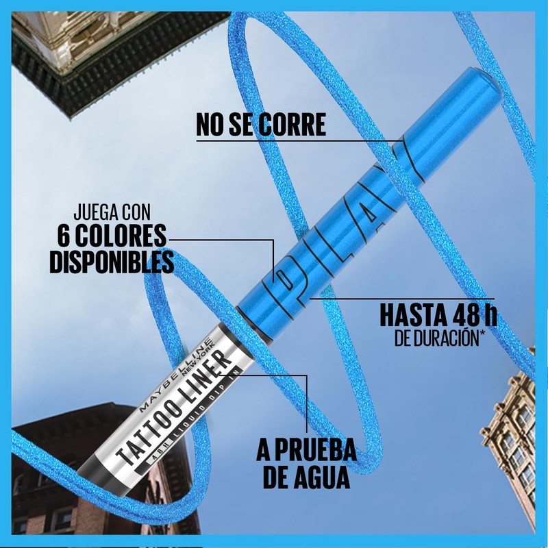 Maybelline Delineador Liquido de Colores Tattoo Liner Play, tono Switch