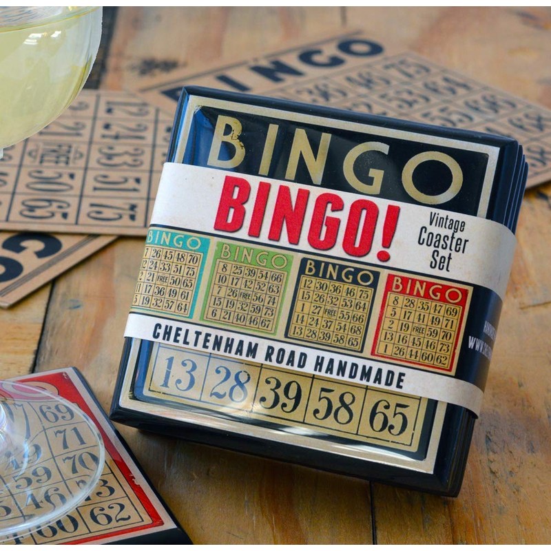 Bingo Card Drink Coaster Set