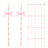 80 pcs Bow Paper Straws 7.87 inch Cute Bow Straws