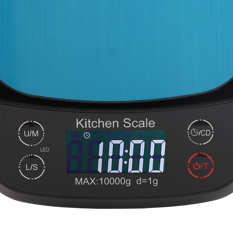 Kitchen Scale Waterproof 10kg 1g High Accuracy Digital Display Small