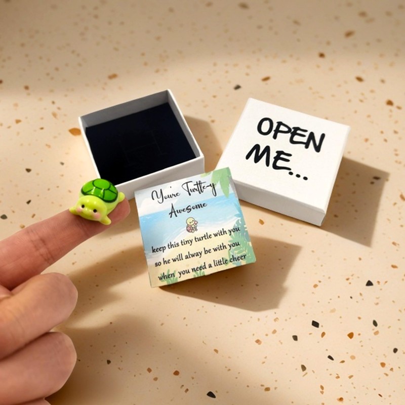 WENGIFT I Love You Awesome Turtle Desk Buddy Cute little
