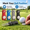 4 Pack Golf Divot Repair Tool Set - Foldable Metal