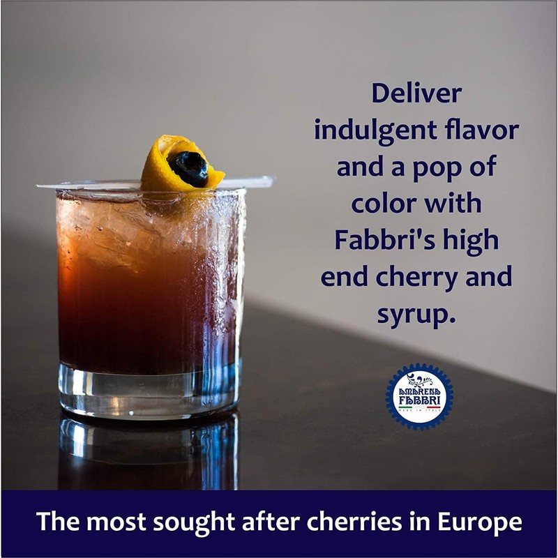 Fabbri Amarena Wild Cherries in Syrup, Gluten Free, Non- GMO,