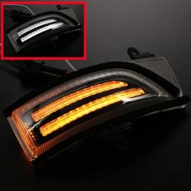 iJDMTOY JDM Spec White/Amber Switchback Sequential Flash LED Side Mirror DRL Turn Signal Light Assembly Compatible With Subaru WRX STI Outback Legacy Impreza Forester Crosstrek XV, Clear Lens