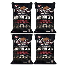 Bear Mountain FK99 Premium All Natural Low Moisture Hardwood Smoky Gourmet Blend BBQ Smoker Pellets for Outdoor Grilling, 20 Pound Bag (4 Pack)