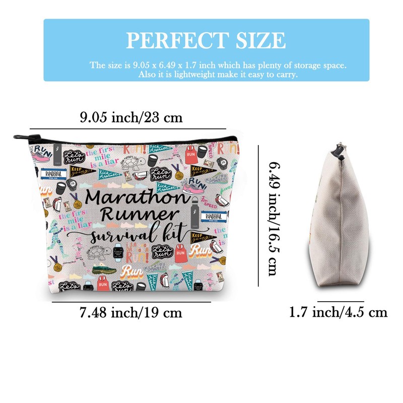 JTOUK Running Runner Gift Marathoner Gift Marathon Runner Zipper Pouch